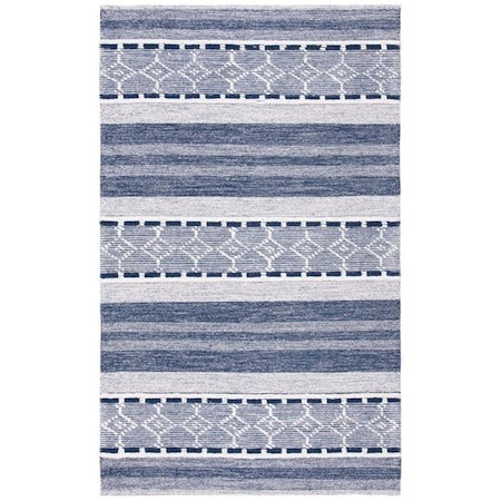 Safavieh 5 x 8 ft. Striped Kilim Contemporary Rectangle Hand Woven Rug Navy & Ivory STK522N-5